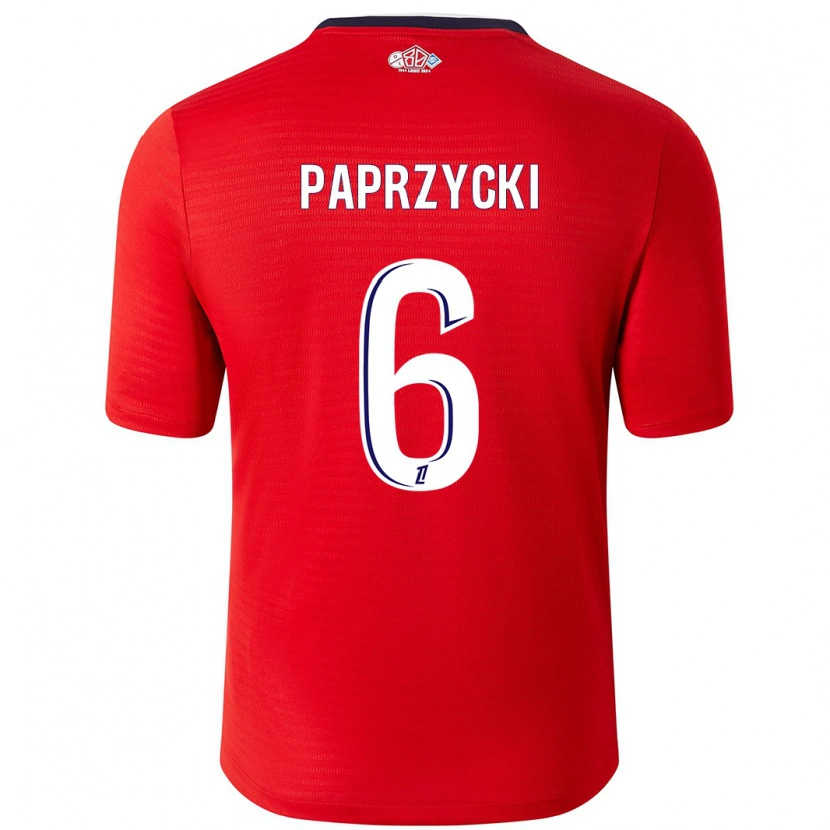 Danxen Kobiety Aurore Paprzycki #6 Czerwony Biały Domowa Koszulka 2024/25 Koszulki Klubowe