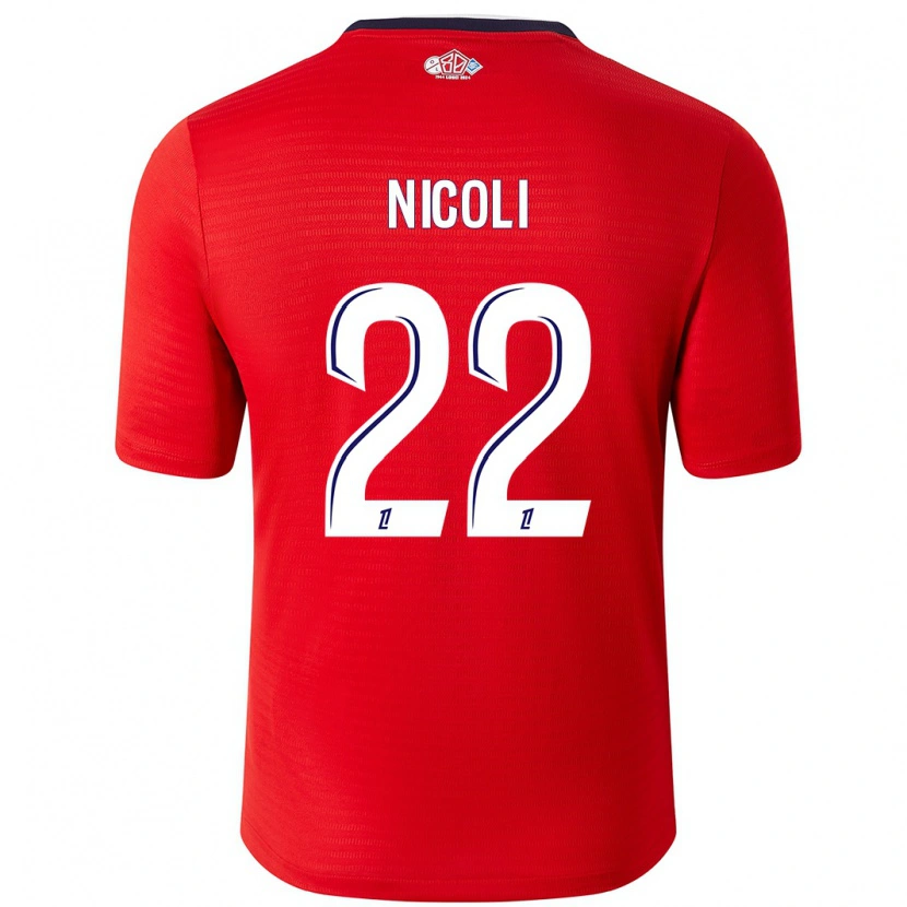 Danxen Kobiety Morgane Nicoli #22 Czerwony Biały Domowa Koszulka 2024/25 Koszulki Klubowe