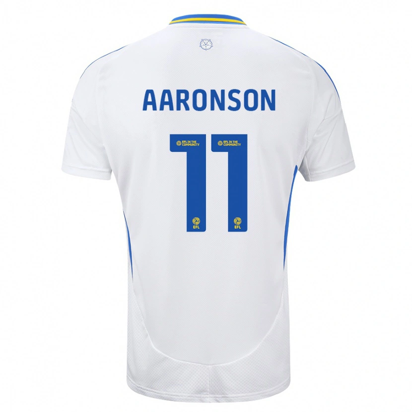 Danxen Kobiety Brenden Aaronson #11 Biały Niebieski Domowa Koszulka 2024/25 Koszulki Klubowe