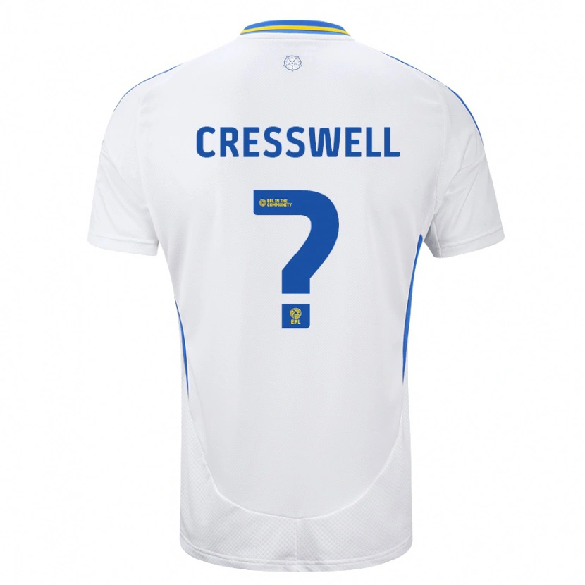 Danxen Kobiety Alfie Cresswell #0 Biały Niebieski Domowa Koszulka 2024/25 Koszulki Klubowe
