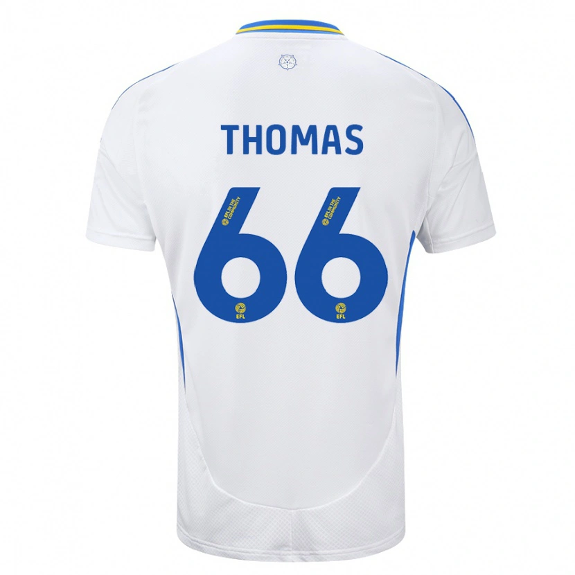 Danxen Kobiety Luca Thomas #66 Biały Niebieski Domowa Koszulka 2024/25 Koszulki Klubowe