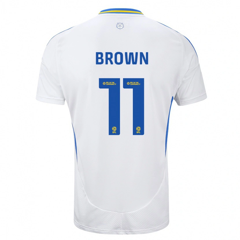 Danxen Kobiety Abbie Brown #11 Biały Niebieski Domowa Koszulka 2024/25 Koszulki Klubowe