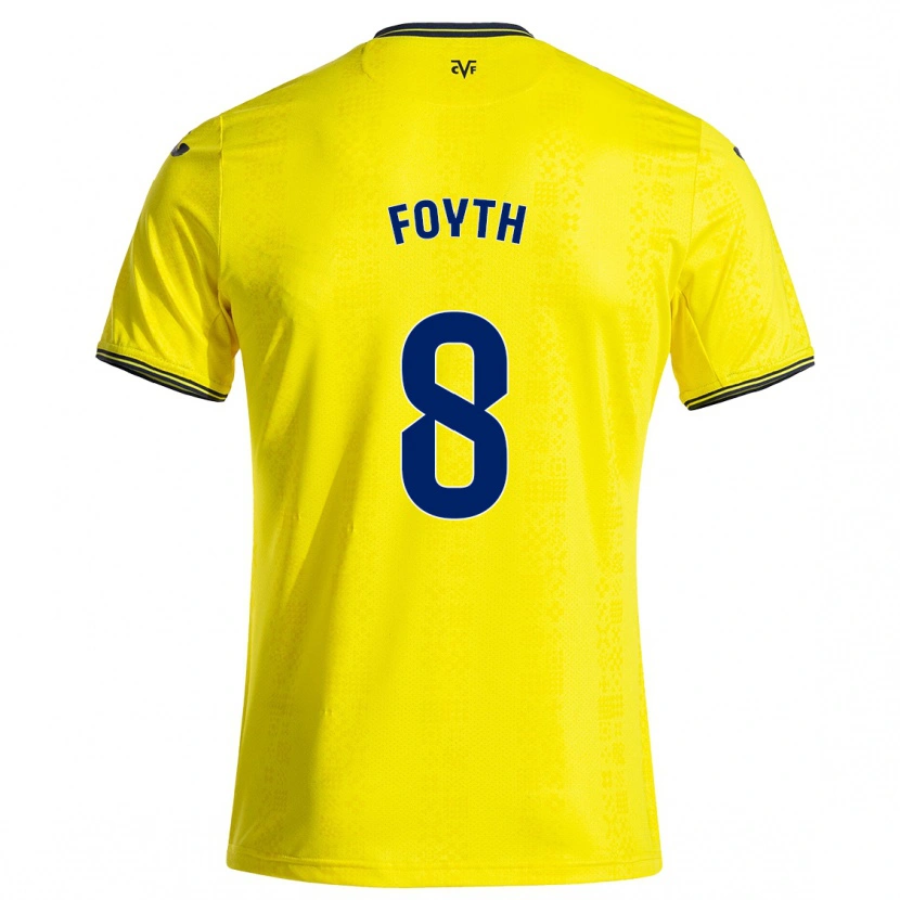 Danxen Kobiety Juan Foyth #8 Żółty Czarny Domowa Koszulka 2024/25 Koszulki Klubowe