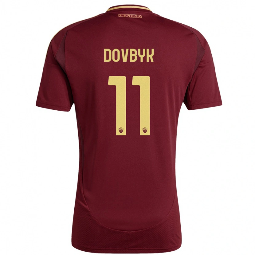 Danxen Kobiety Artem Dovbyk #11 Czerwony Brązowy Złoty Domowa Koszulka 2024/25 Koszulki Klubowe