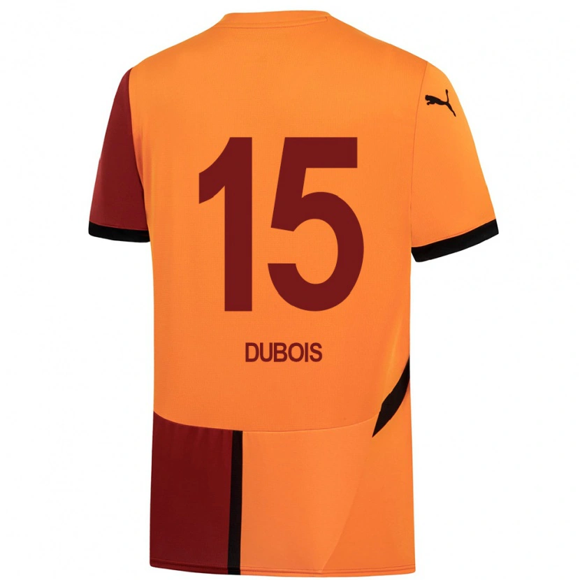 Danxen Kobiety Léo Dubois #15 Żółty Czerwony Domowa Koszulka 2024/25 Koszulki Klubowe