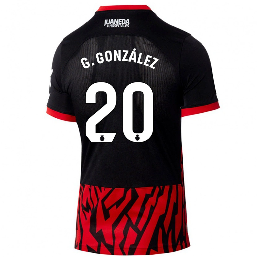 Danxen Kobiety Giovanni González #20 Czarny Czerwony Domowa Koszulka 2024/25 Koszulki Klubowe