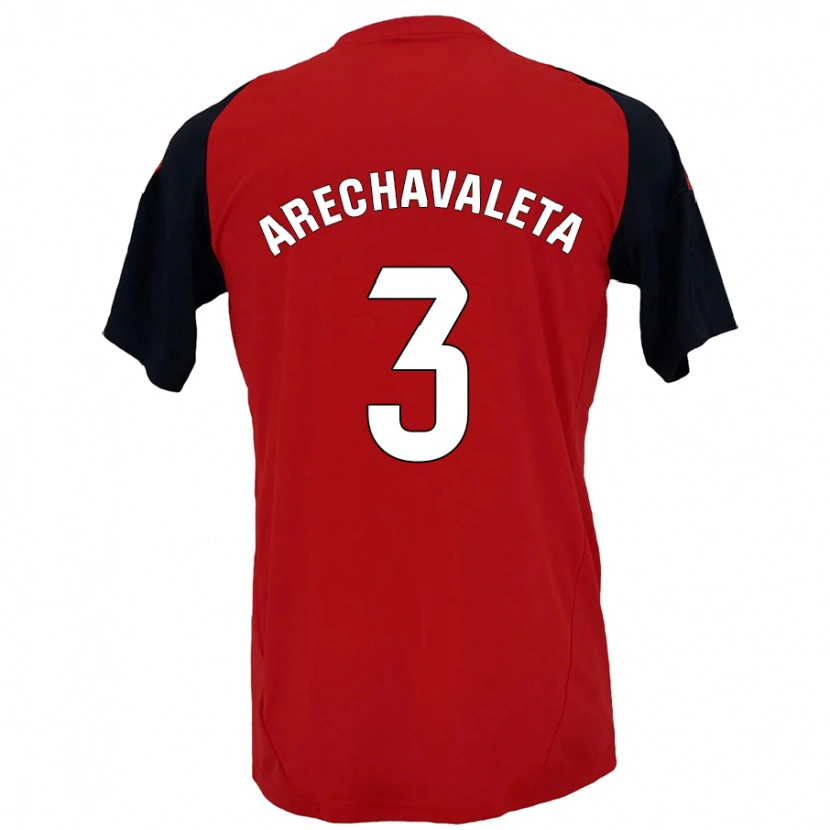 Danxen Kobiety Jorge Arechavaleta #3 Czerwony Czarny Domowa Koszulka 2024/25 Koszulki Klubowe