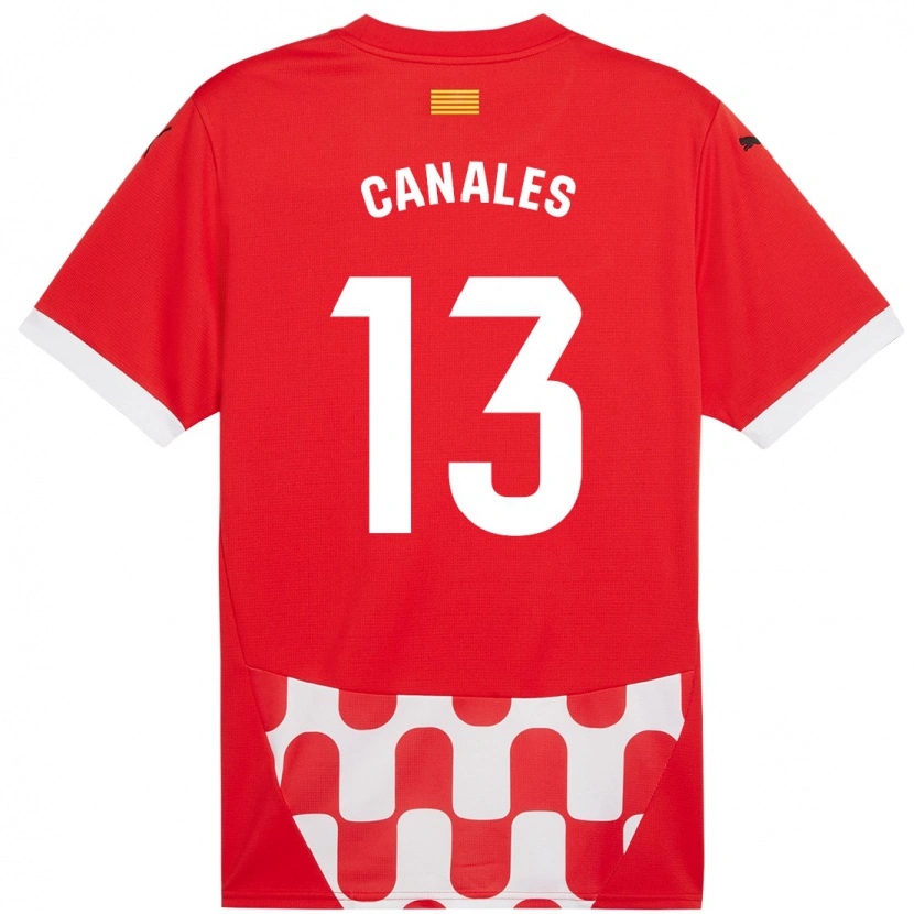 Danxen Kobiety Juanvi Canales #13 Czerwony Biały Domowa Koszulka 2024/25 Koszulki Klubowe