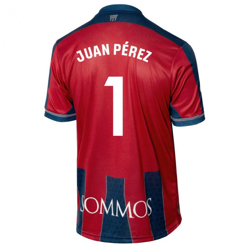 Danxen Kobiety Juan Pérez #1 Czerwony Niebieski Domowa Koszulka 2024/25 Koszulki Klubowe