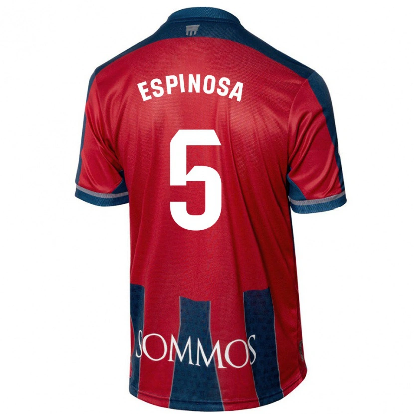 Danxen Kobiety Diego Espinosa #5 Czerwony Niebieski Domowa Koszulka 2024/25 Koszulki Klubowe
