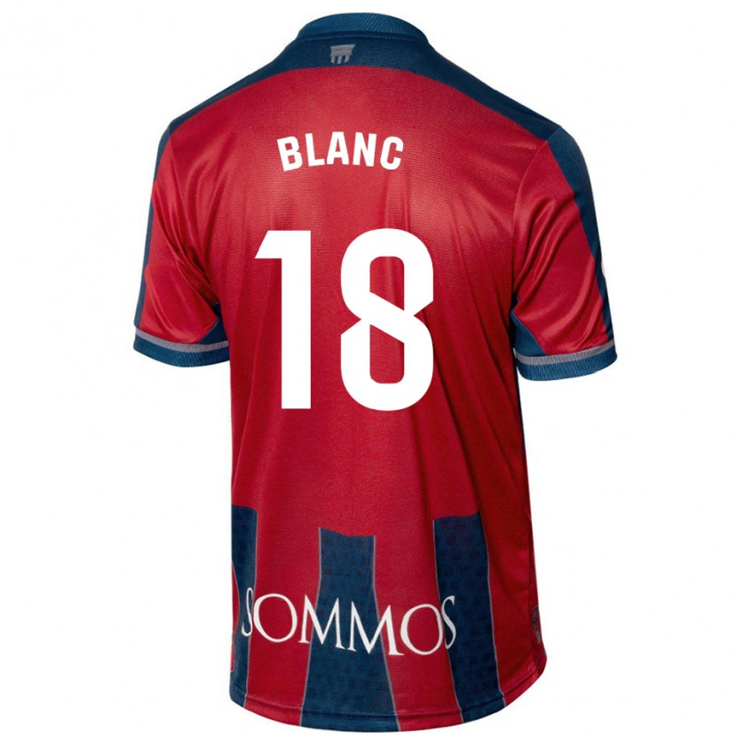 Danxen Kobiety Laia Blanc #18 Czerwony Niebieski Domowa Koszulka 2024/25 Koszulki Klubowe