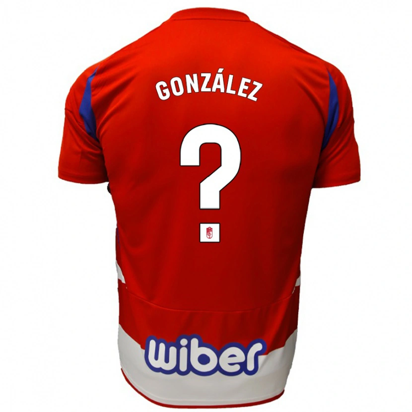Danxen Kobiety Pablo González #0 Czerwony Biały Niebieski Domowa Koszulka 2024/25 Koszulki Klubowe