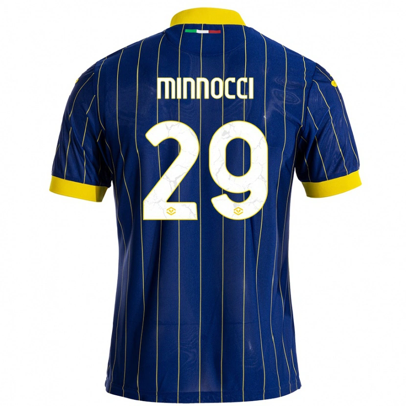 Danxen Kobiety Valerio Minnocci #29 Niebieski Żółty Domowa Koszulka 2024/25 Koszulki Klubowe