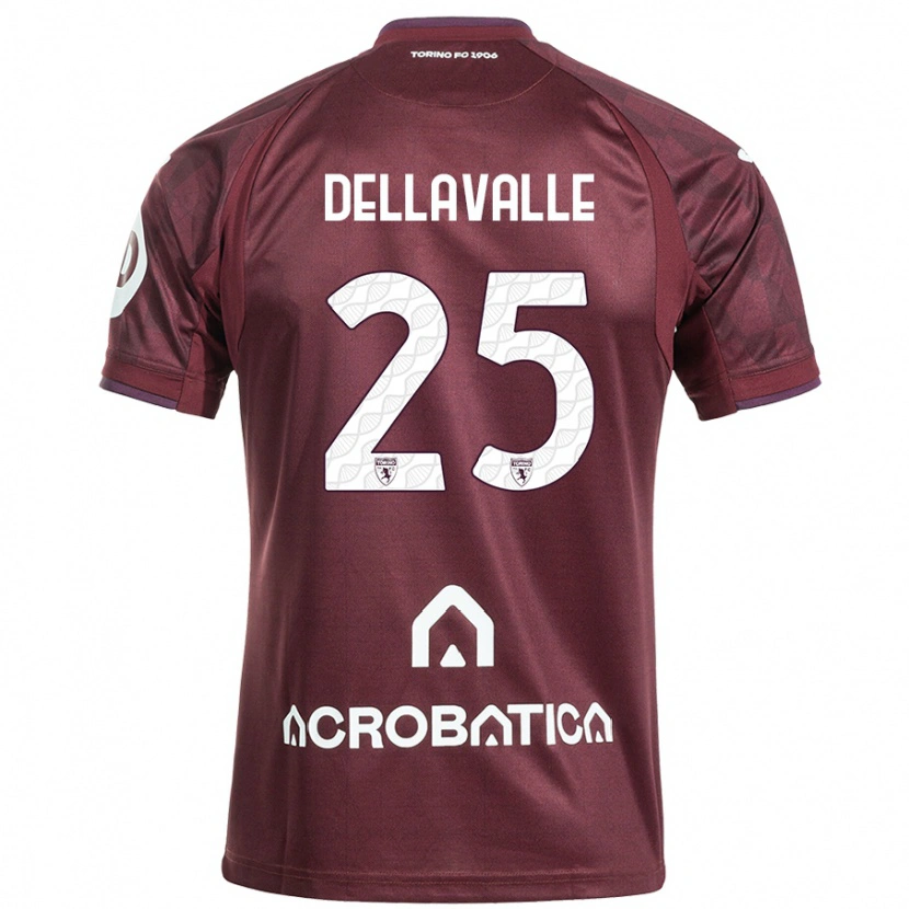 Danxen Kobiety Alessandro Dellavalle #25 Bordowy Biały Domowa Koszulka 2024/25 Koszulki Klubowe