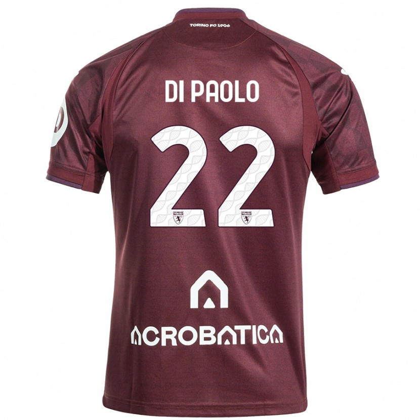 Danxen Kobiety Sebastiano Di Paolo #22 Bordowy Biały Domowa Koszulka 2024/25 Koszulki Klubowe
