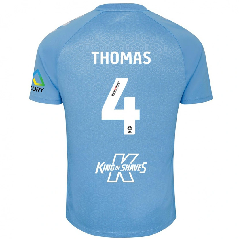 Danxen Kobiety Bobby Thomas #4 Niebieski Biały Domowa Koszulka 2024/25 Koszulki Klubowe