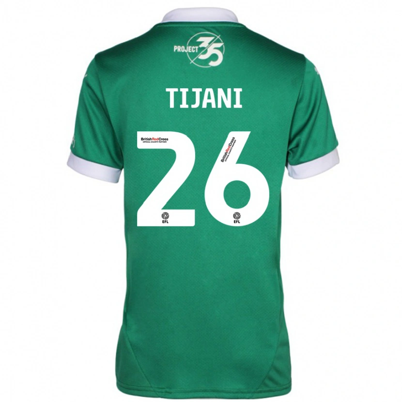 Danxen Kobiety Muhamed Tijani #26 Zielony Biały Domowa Koszulka 2024/25 Koszulki Klubowe