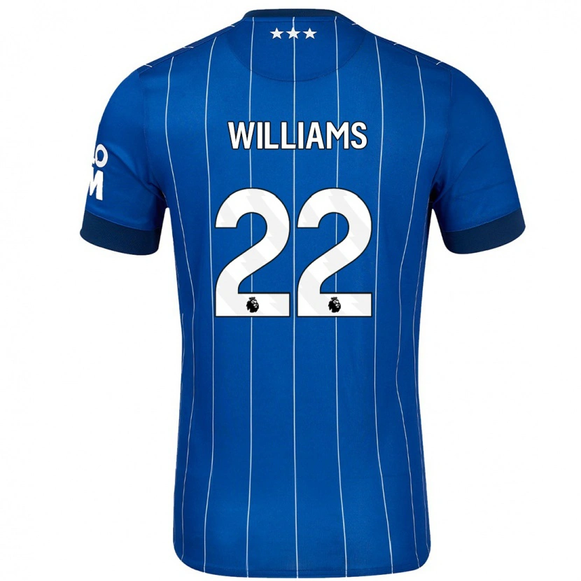 Danxen Kobiety Evie Williams #22 Granatowy Niebieski Domowa Koszulka 2024/25 Koszulki Klubowe