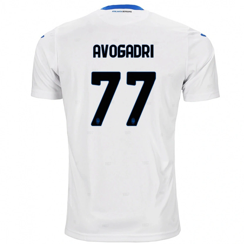 Danxen Kobiety Lorenzo Avogadri #77 Biały Wyjazdowa Koszulka 2024/25 Koszulki Klubowe