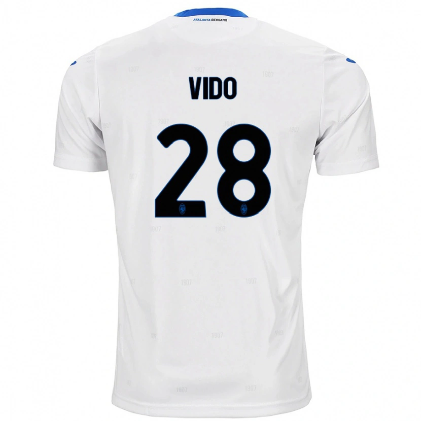 Danxen Kobiety Luca Vido #28 Biały Wyjazdowa Koszulka 2024/25 Koszulki Klubowe