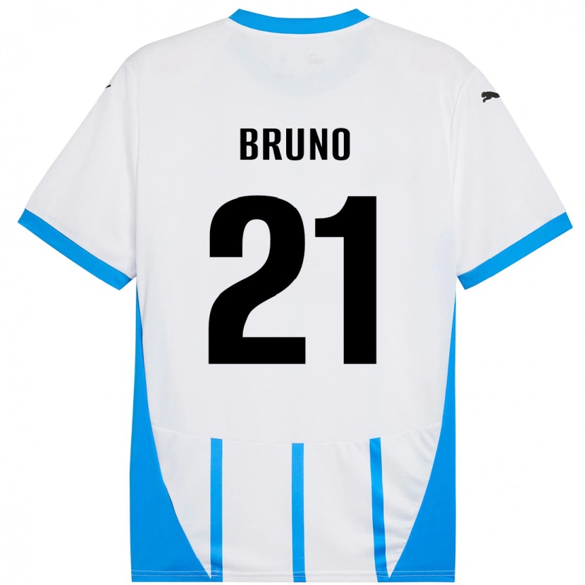 Danxen Kobiety Kevin Bruno #21 Biały Niebieski Wyjazdowa Koszulka 2024/25 Koszulki Klubowe