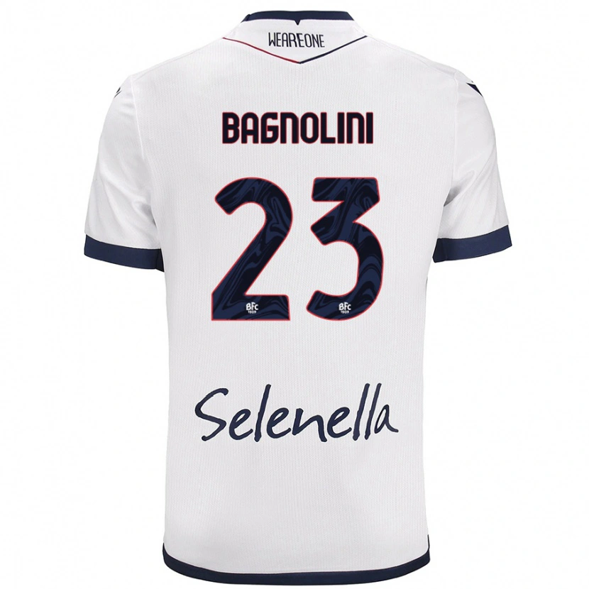 Danxen Kobiety Nicola Bagnolini #23 Biały Królewski Niebieski Wyjazdowa Koszulka 2024/25 Koszulki Klubowe