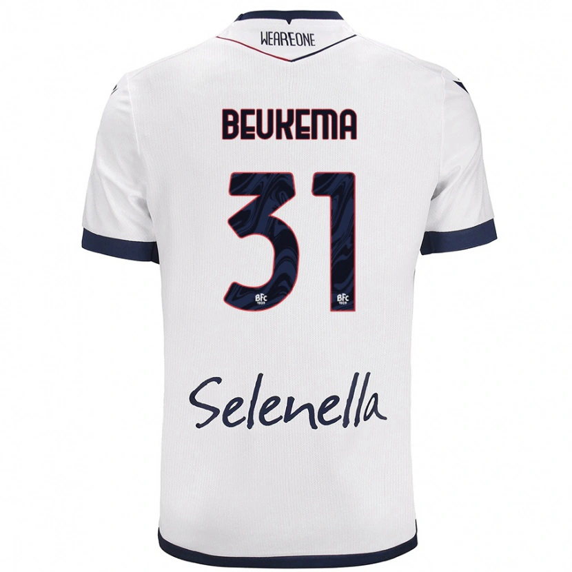 Danxen Kobiety Sam Beukema #31 Biały Królewski Niebieski Wyjazdowa Koszulka 2024/25 Koszulki Klubowe