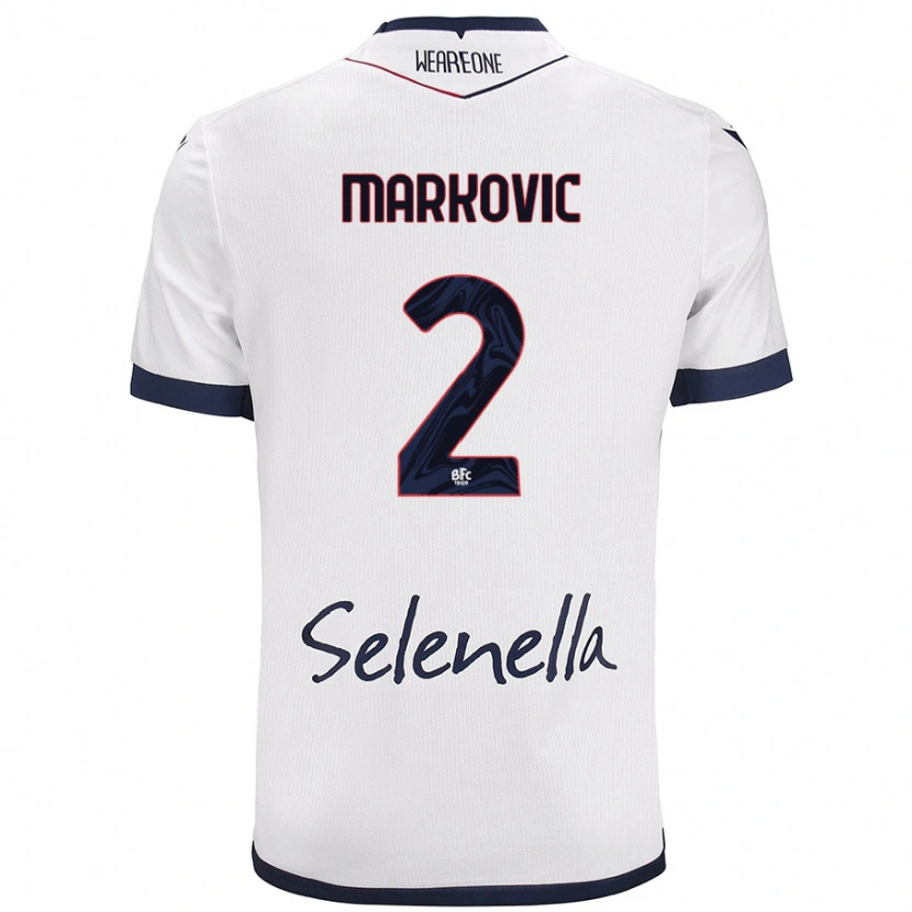 Danxen Kobiety Petar Markovic #2 Biały Królewski Niebieski Wyjazdowa Koszulka 2024/25 Koszulki Klubowe