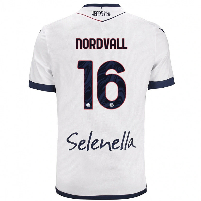 Danxen Kobiety Ossian Nordvall #16 Biały Królewski Niebieski Wyjazdowa Koszulka 2024/25 Koszulki Klubowe