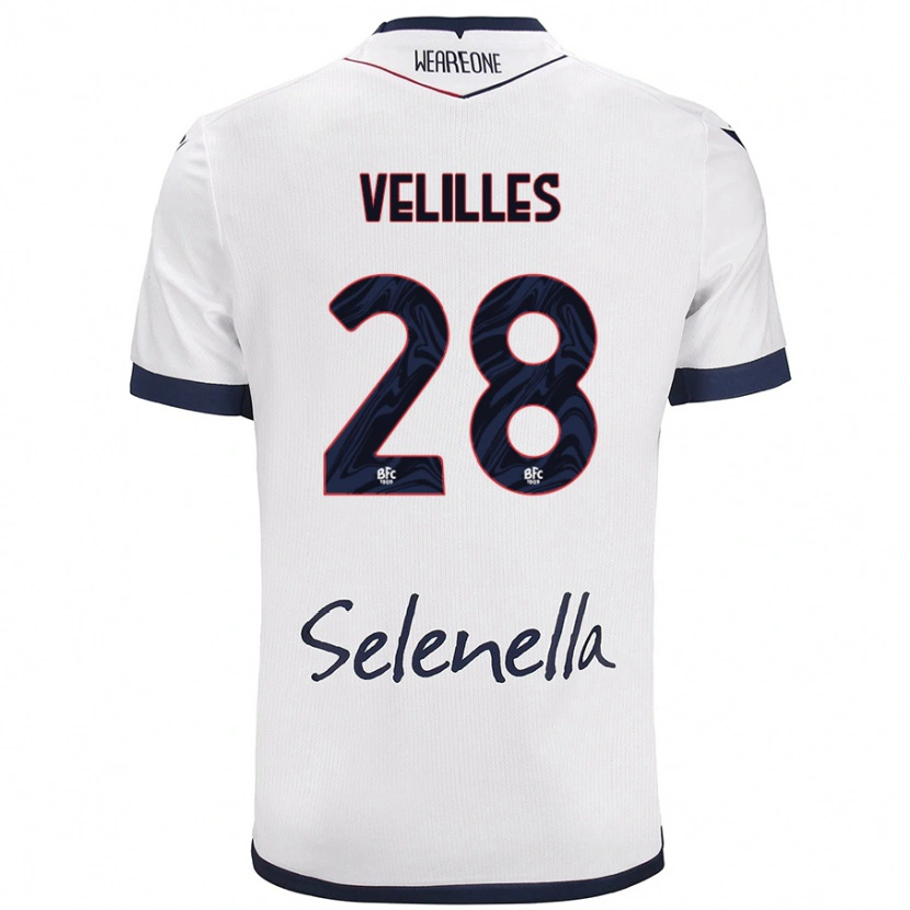 Danxen Kobiety Aarón Velilles #28 Biały Królewski Niebieski Wyjazdowa Koszulka 2024/25 Koszulki Klubowe