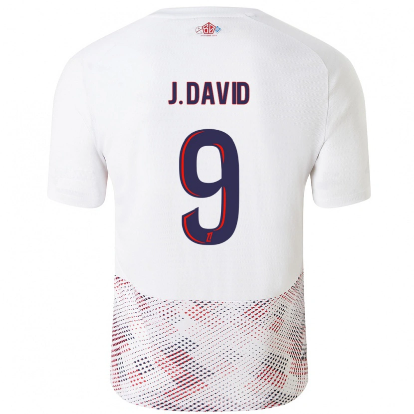 Danxen Kobiety Jonathan David #9 Biały Królewski Niebieski Wyjazdowa Koszulka 2024/25 Koszulki Klubowe