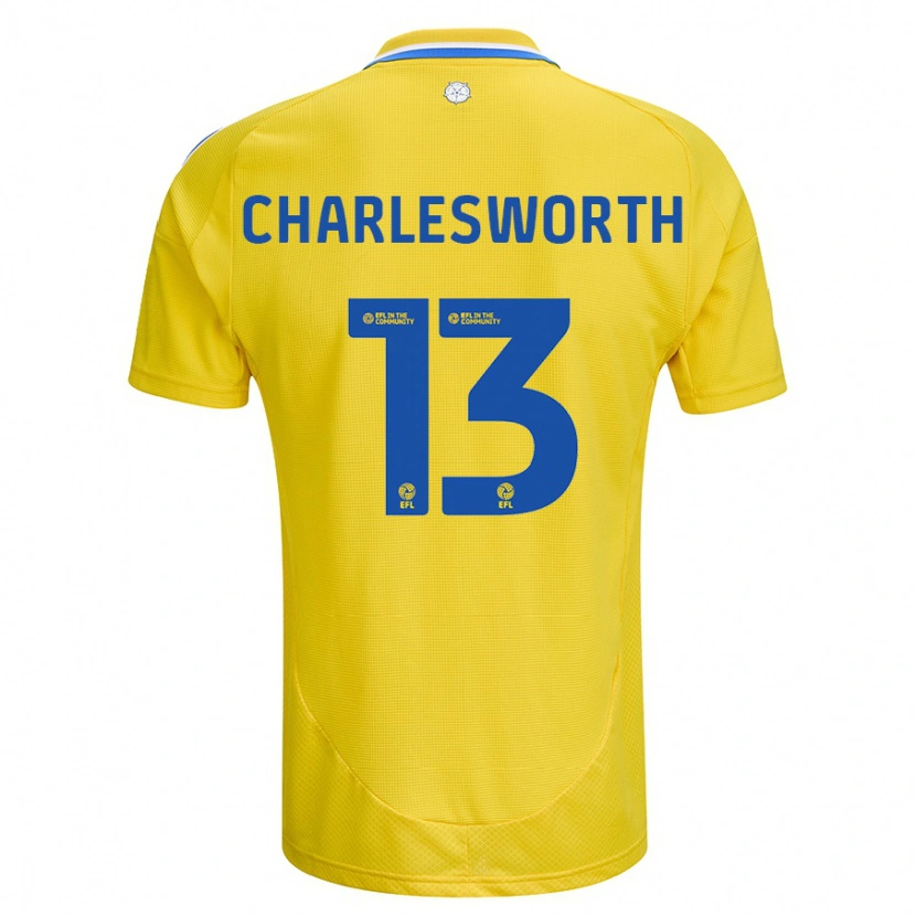 Danxen Kobiety Millie Robshaw-Charlesworth #13 Żółty Niebieski Wyjazdowa Koszulka 2024/25 Koszulki Klubowe