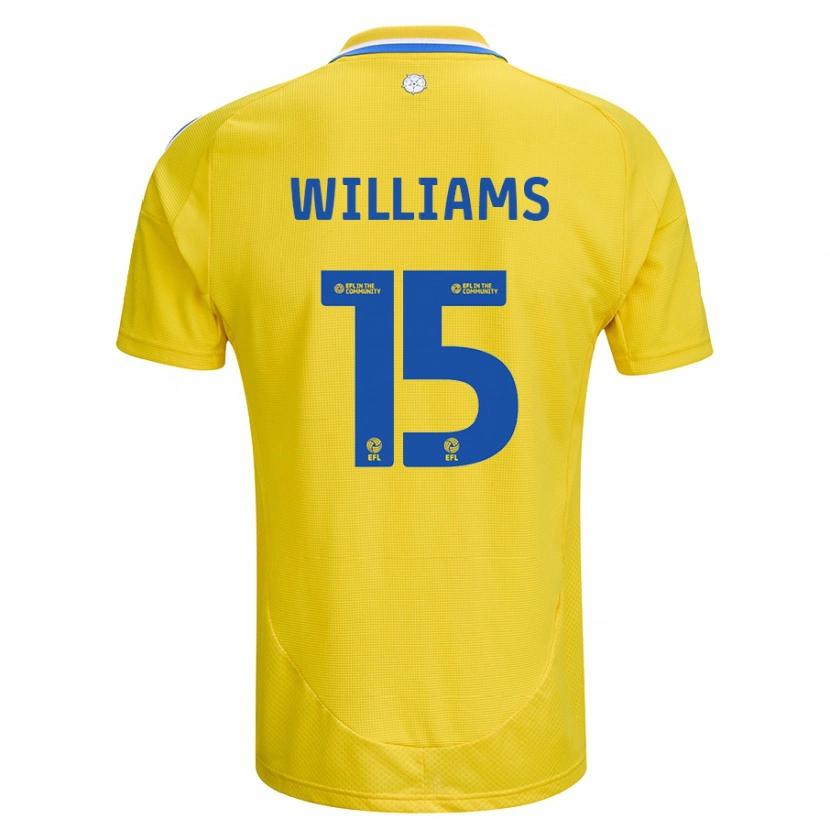 Danxen Kobiety Paige Williams #15 Żółty Niebieski Wyjazdowa Koszulka 2024/25 Koszulki Klubowe