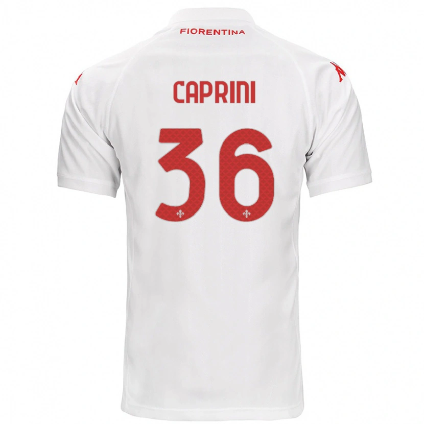 Danxen Kobiety Maat Daniel Caprini #36 Biały Wyjazdowa Koszulka 2024/25 Koszulki Klubowe