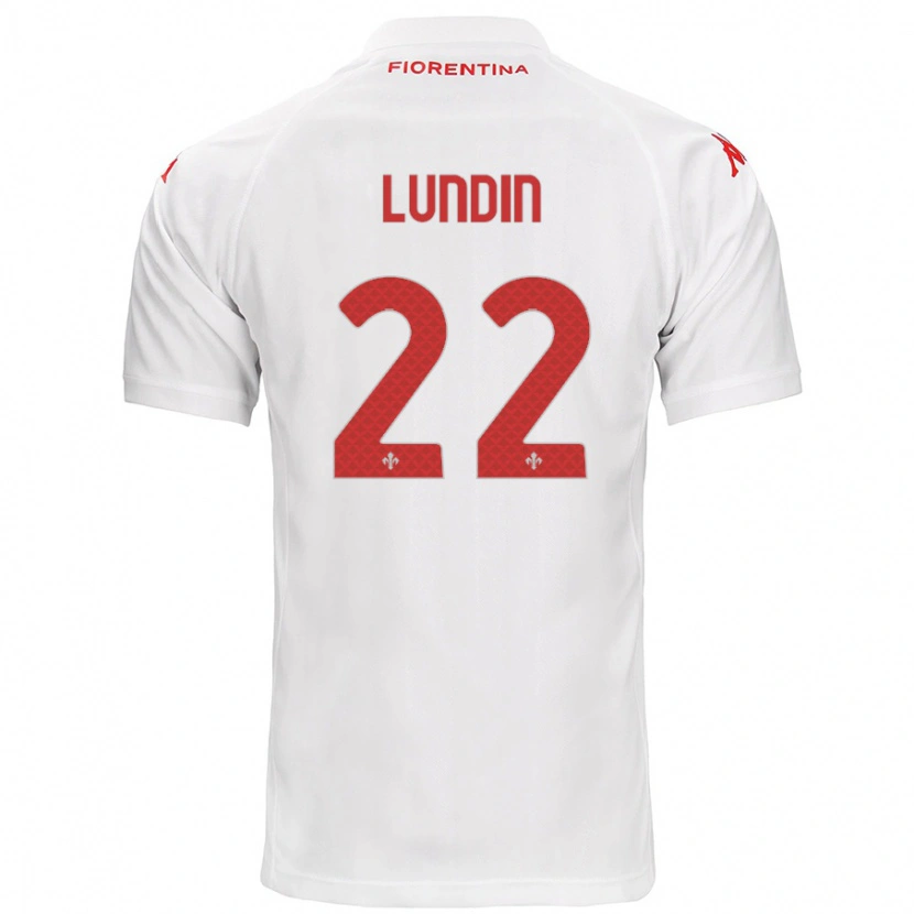 Danxen Kobiety Karin Lundin #22 Biały Wyjazdowa Koszulka 2024/25 Koszulki Klubowe
