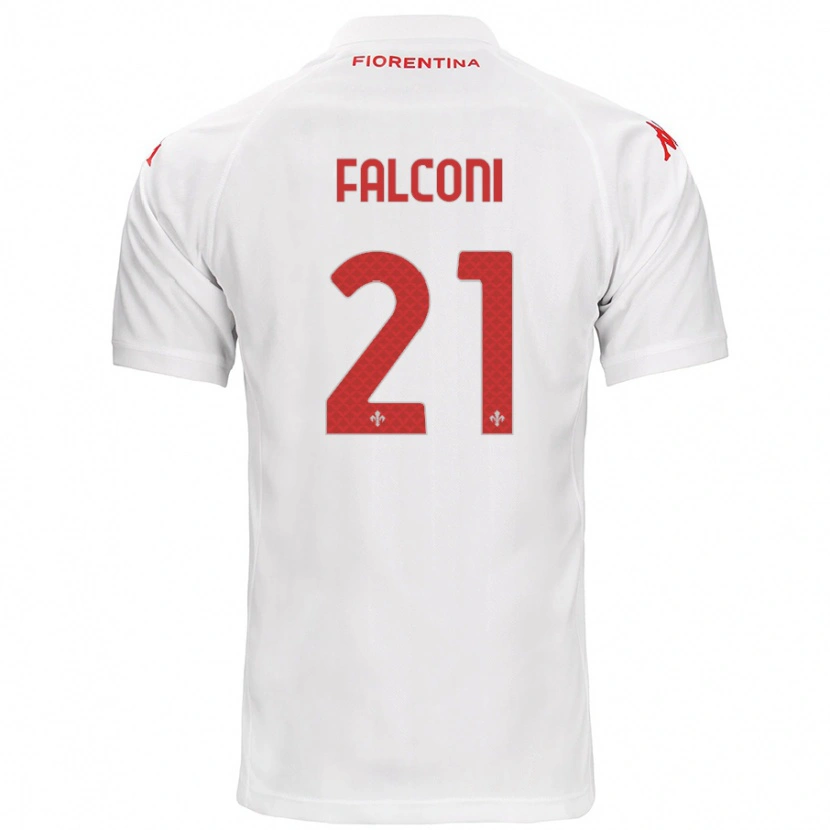 Danxen Kobiety Niccolò Falconi #21 Biały Wyjazdowa Koszulka 2024/25 Koszulki Klubowe
