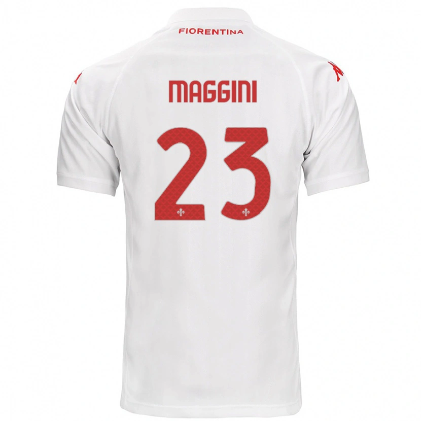 Danxen Kobiety Filippo Maggini #23 Biały Wyjazdowa Koszulka 2024/25 Koszulki Klubowe