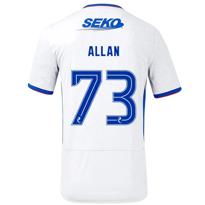 Danxen Kobiety Connor Allan #73 Biały Niebieski Wyjazdowa Koszulka 2024/25 Koszulki Klubowe