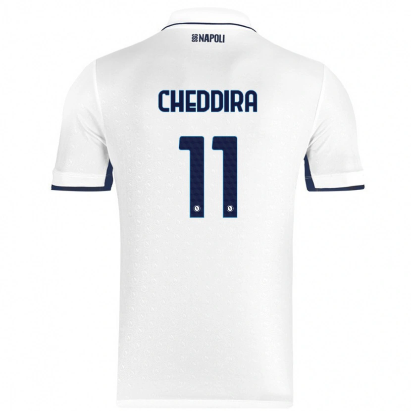 Danxen Kobiety Walid Cheddira #11 Biały Królewski Niebieski Wyjazdowa Koszulka 2024/25 Koszulki Klubowe