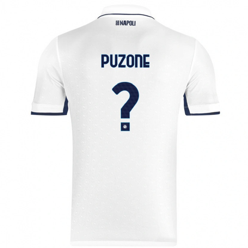 Danxen Kobiety Mattia Puzone #0 Biały Królewski Niebieski Wyjazdowa Koszulka 2024/25 Koszulki Klubowe