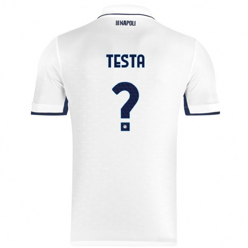 Danxen Kobiety Vincenzo Testa #0 Biały Królewski Niebieski Wyjazdowa Koszulka 2024/25 Koszulki Klubowe