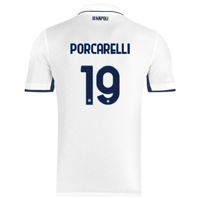 Danxen Kobiety Maddelena Porcarelli #19 Biały Królewski Niebieski Wyjazdowa Koszulka 2024/25 Koszulki Klubowe