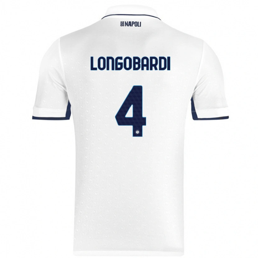 Danxen Kobiety Salvatore Longobardi #4 Biały Królewski Niebieski Wyjazdowa Koszulka 2024/25 Koszulki Klubowe