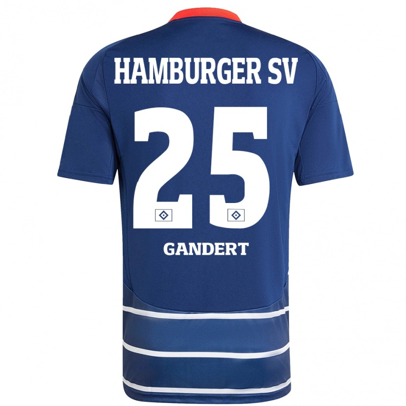 Danxen Kobiety Jeremy Gandert #25 Ciemnoniebieski Wyjazdowa Koszulka 2024/25 Koszulki Klubowe