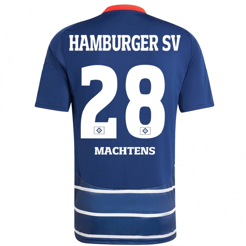 Danxen Kobiety Pauline Machtens #28 Ciemnoniebieski Wyjazdowa Koszulka 2024/25 Koszulki Klubowe
