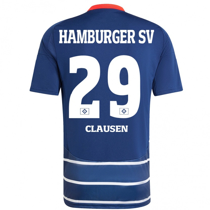 Danxen Kobiety Lina Clausen #29 Ciemnoniebieski Wyjazdowa Koszulka 2024/25 Koszulki Klubowe