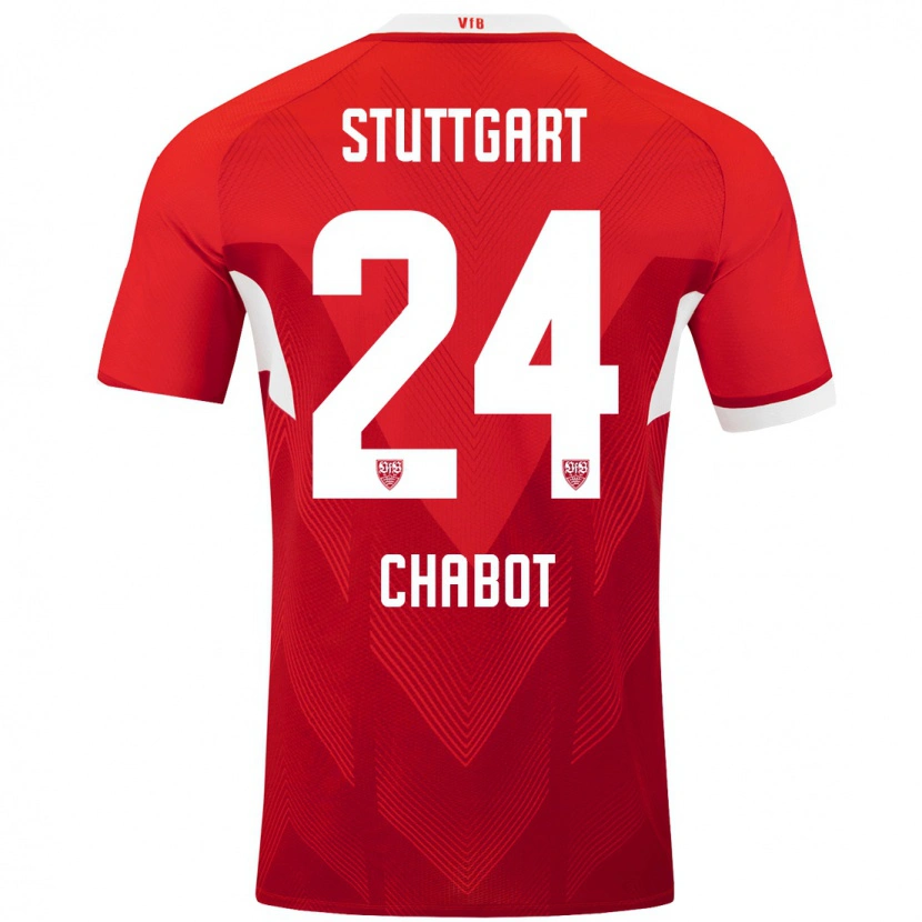 Danxen Kobiety Jeff Chabot #24 Czerwony Biały Wyjazdowa Koszulka 2024/25 Koszulki Klubowe