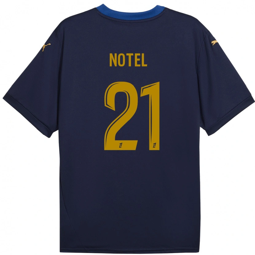 Danxen Kobiety Léa Notel #21 Granatowy Złoty Wyjazdowa Koszulka 2024/25 Koszulki Klubowe