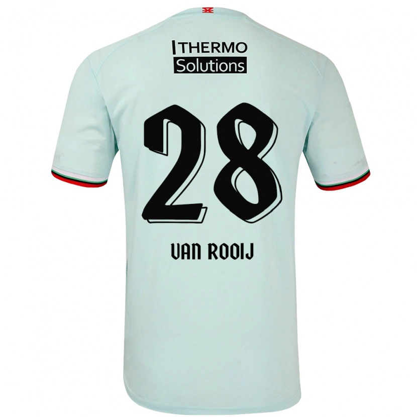 Danxen Kobiety Bart Van Rooij #28 Jasnozielony Wyjazdowa Koszulka 2024/25 Koszulki Klubowe