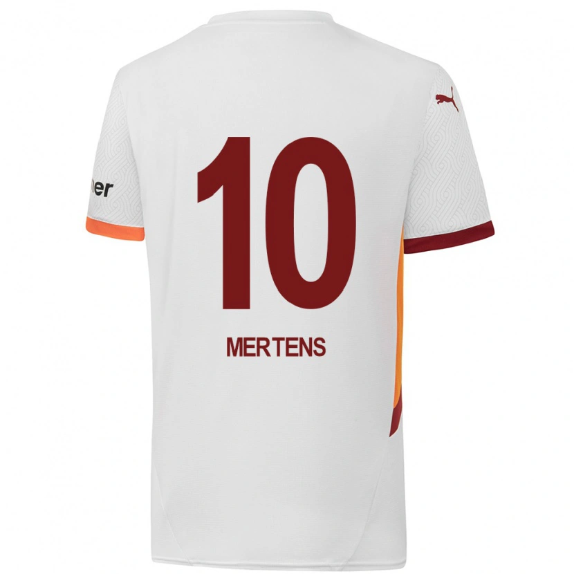 Danxen Kobiety Dries Mertens #10 Biały Żółty Czerwony Wyjazdowa Koszulka 2024/25 Koszulki Klubowe
